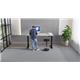 Air 1400 x 800mm Height Adjustable Desk Grey Oak Top Black Leg