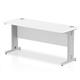 Impulse 1600/600 Rectangle Silver Cable Managed Leg Desk White Ref MI002278