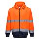 Portwest Hi Vis Contrast Zipped Hoodie 2XL Orange/Navy