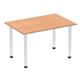 Impulse 1200mm Straight Table Oak Top Chrome Post Leg