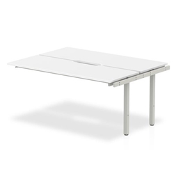 B2B Ext Kit Silver Frame Bench Desk 1400 White