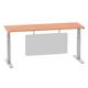 Air 1800 x 600mm Height Adjustable Desk Beech Top Cable Ports Silver Leg With Silver Steel Modesty Panel
