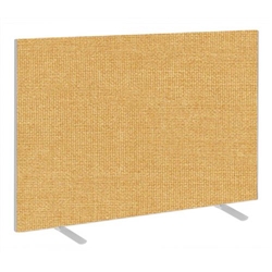 Impulse Plus Oblong 1200/1600 Floor Free Standing Screen Beige Fabric Light Grey Edges
