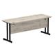 Impulse 1800 x 600mm Straight Desk Grey Oak Top Black Cantilever Leg