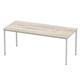 Impulse 1800mm Straight Table Grey Oak Top Silver Box Frame Leg