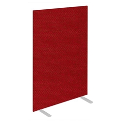 Impulse Plus Oblong 1500/600 Floor Free Standing Screen Burgundy Fabric Light Grey Edges