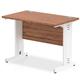 Impulse 1000 x 600mm Straight Desk Walnut Top White Cable Managed Leg