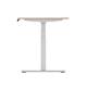 Air 1800 x 800mm Height Adjustable Desk Grey Oak Top Cable Ports Silver Leg