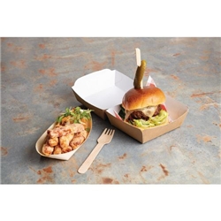 Colpac Compostable Kraft Burger Boxes Small 108mm (250 pack)