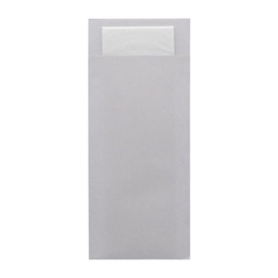 Europochette Classic Size Sea Salt Grey Cutlery Pouch with White 2ply Napkin (500 pack)