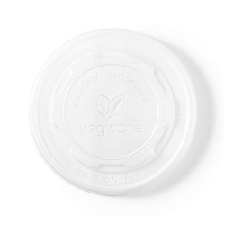 Vegware Compostable Hot Food Pot Flat Lids 350ml / 12oz and 455ml / 16oz (500 pack)