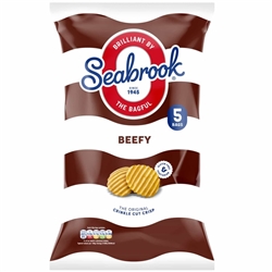 Seabrook Crinkle Beefy Flavoured Crisps (Pack of 5)