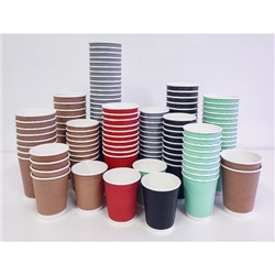Fiesta Recyclable Ripple Wall Takeaway Coffee Cups Black 455ml (500 Pack)