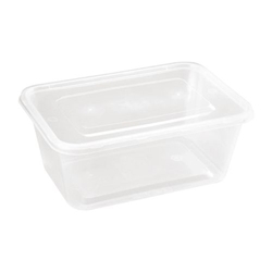 Fiesta Recyclable Plastic Microwavable Containers with Lid Large 1000ml (250 Pack)