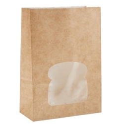 Colpac Recyclable Paper Sandwich Bags With Window Kraft (250 pack)
