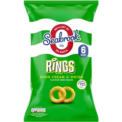 Seabrook Sour Cream & Onion Rings, 16g (Pack of 6)