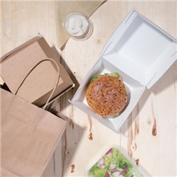 Fiesta Compostable Kraft Burger Boxes Large 112mm (150 Pack)