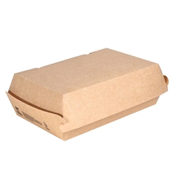 Notpla 9"x6" Clamshell Takeaway Boxes - Kraft (150 Pack)