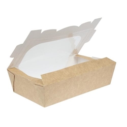 Colpac Recyclable Kraft Tuck-Top Salad Boxes With Window 1000ml (200 pack)