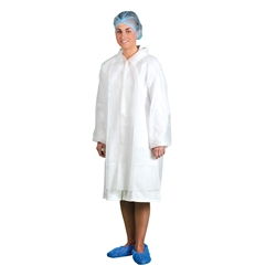 D118 - Disposable Visitors Coat PP (PK200) White - 2X-Large