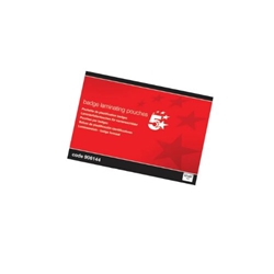 5 Star Badge Laminating Pouches 250 Micron 67x97mm Gloss (Pack of 00) 906144