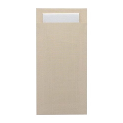 Europochette Extra Size Champagne Cutlery Pouch with White Airlaid Napkin (200 pack)