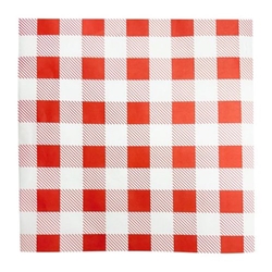 Fiesta Compostable Red Gingham Greaseproof Sheets 250x250mm (200 Pack)