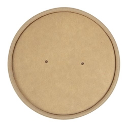 Colpac Recyclable Kraft Microwavable Soup Cup Lids 450ml (500 pack)