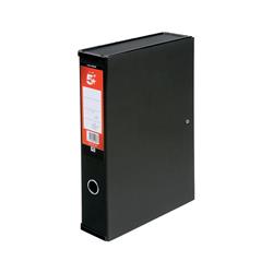  5 Star Office Box File 75mm Spine Lock Spring Foolscap Black Pack 5