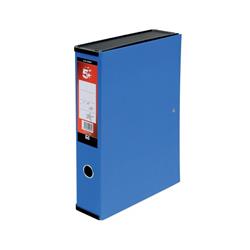 5 Star Office Box File 75mm Spine Lock Spring Foolscap Blue Pack 5