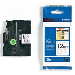 Brother P-Touch TZe Non-Lam Tape Cassette 12mm x 8m Black on White Tape TZEN231