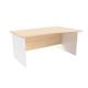 Mezzo Panel 1600 Right Hand Wave Panel Workstation White Legs - Maple Ref OPP1610WVRPWHMA
