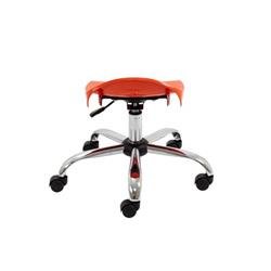 Titan Swivel Junior Stool with Chrome Base and Castors Size 5-6 Orange/Chrome Ref T32-O