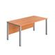 1800X600 Goal Post Rectangular Desk Beech-Silver Ref GP1860RECBESV