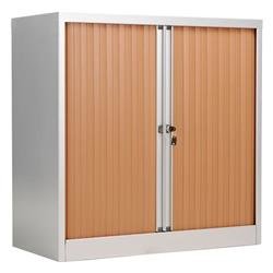 Trexus by Bisley Side Opening Tambour Cupboard inc 1Sh 1000x470x1000-1015mm Slv/Bch Ref WTB1010/1S.BC