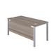 1800X600 Goal Post Rectangular Desk Grey Oak-Silver Ref GP1860RECGOSV