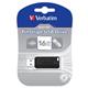 Verbatim Pinstripe USB Drive 2.0 Retractable 16GB Black Ref 49063