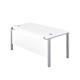 1800X600 Goal Post Rectangular Desk White-Silver Ref GP1860RECWHSV