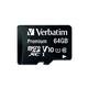 Verbatim Micro SDXC Card Including Adapter 64GB Black Ref 44084