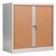 Trexus by Bisley Side Opening Tambour Cupboard inc 1Sh 1000x470x1000-1015mm Slv/Bch Ref WTB1010/1S.BC