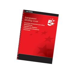 5 Star Office Comb Binding Covers PVC 250 micron A4 Clear [Pack 100]