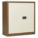 Trexus Two Door Steel Storage Cupboard 914x400x1000mm Coffee/Cream Ref E402A01-av5av6