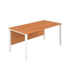 1800X600 Goal Post Rectangular Desk Beech-White Ref GP1860RECBEWH
