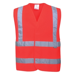 Hi-Vis Two Band & Brace Vest (Red) LXL