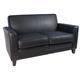 Newport Black Leather  2 Seater Sofa N3562
