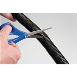 D-Line cable tidy split flexible tube 1.1m length 25mm dia Black ctt1.1/2