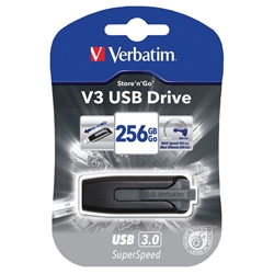 Verbatim Store n Go V3 USB 3.0 Flash Drive 256GB Black 49168