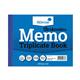 Silvine 102x127mm Triplicate Memo Book Carbonless Ruled 1-100 Taped Cloth Binding 100 Sets (Pack 5) - 707