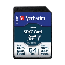 Verbatim Pro SDXC 64Gb Memory Card Class 10 UHS-I U3 47022
