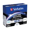 Verbatim M-Disc Blu-ray BD-R 25 GB 4x Printable Jewel Case (Pack of 5) 43823
